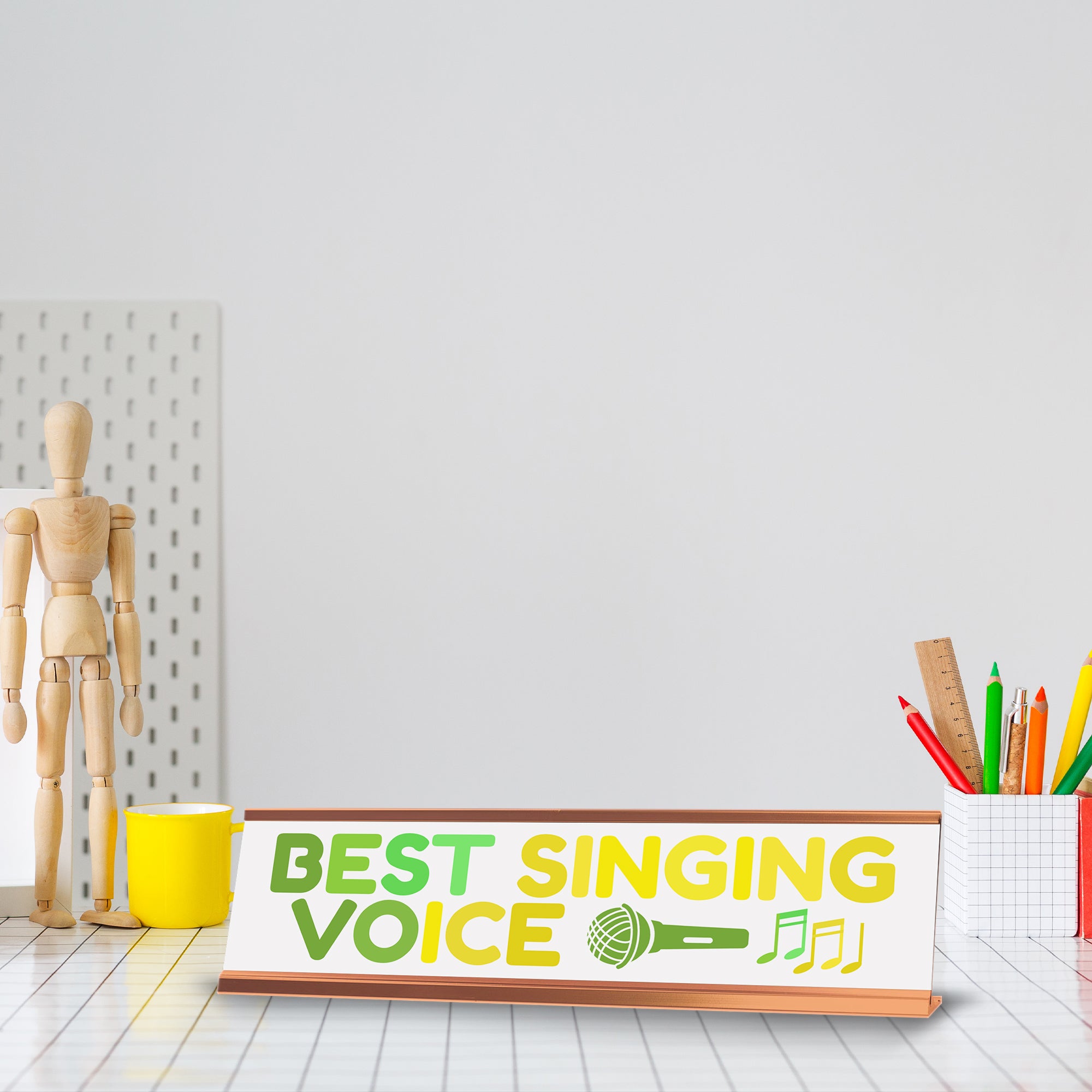 Signs ByLITA Best Singing Voice Award, Gold Frame, Desk Sign (2x8")