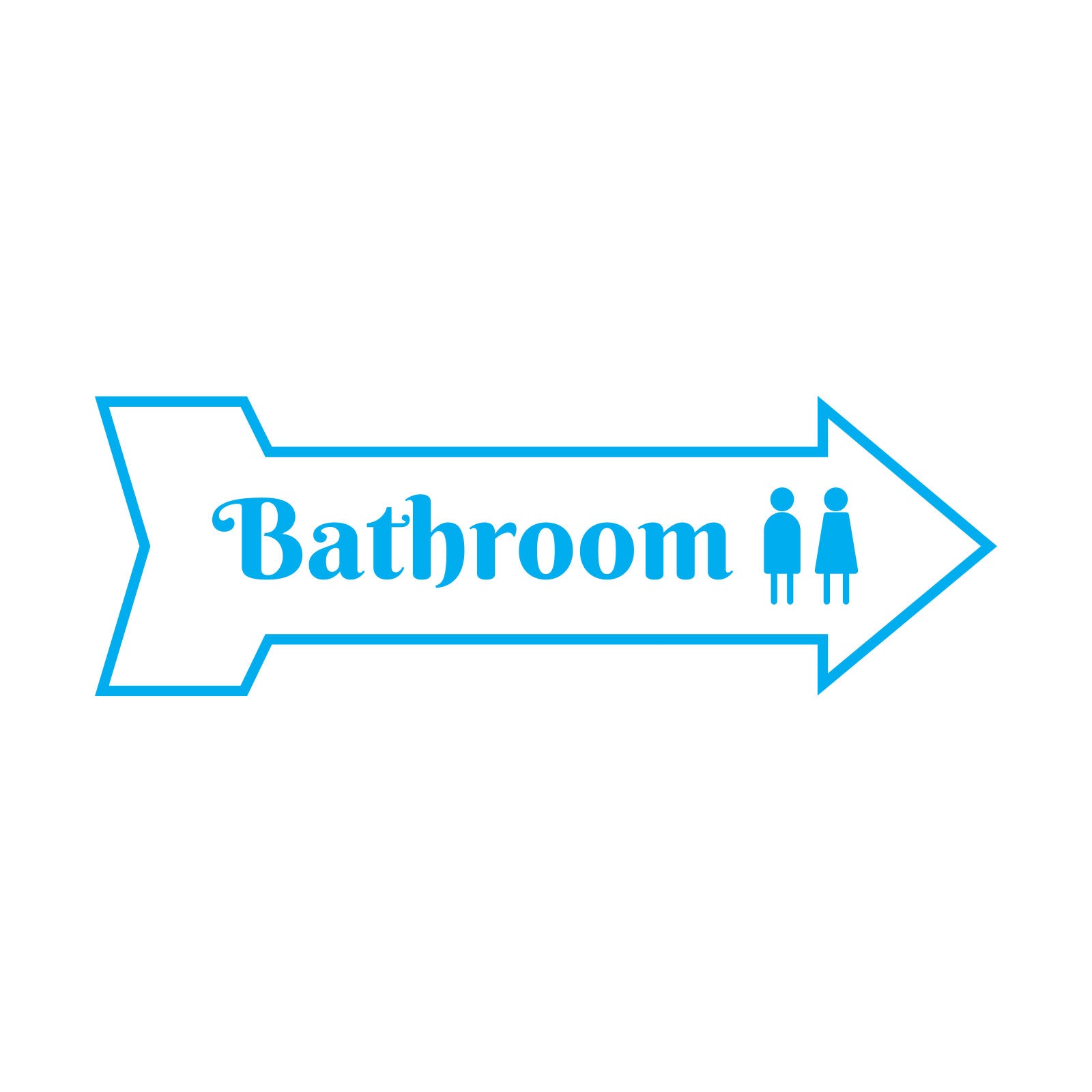 Arrow Shape Bathroom 12x4" Wall or Door Sign | Restrooms Signage