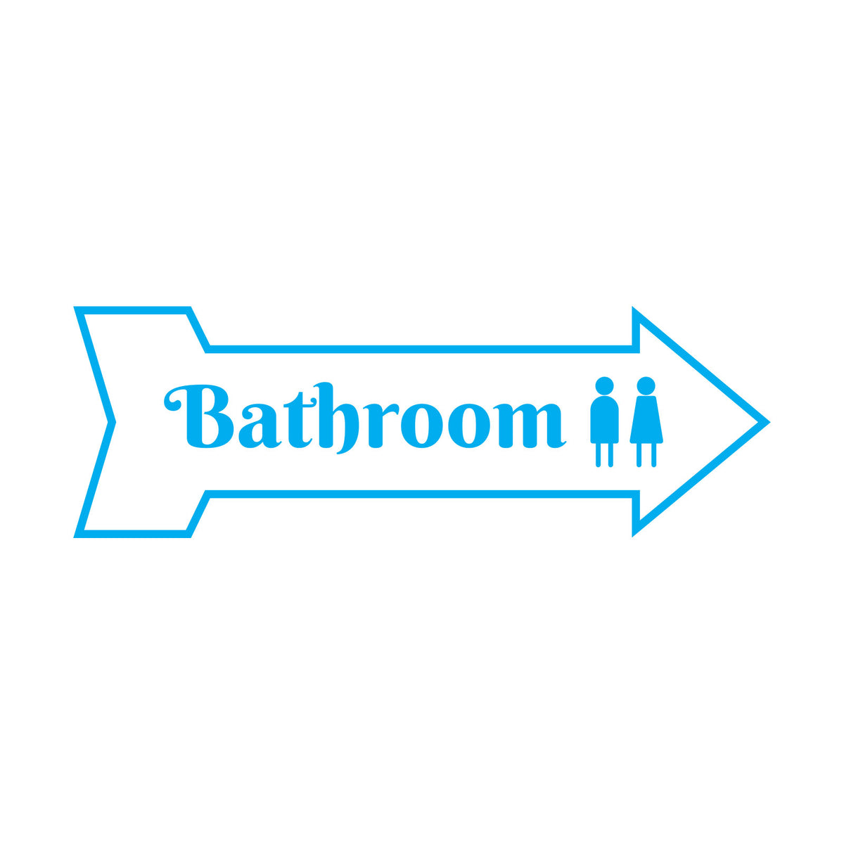 Arrow Shape Bathroom 12x4" Wall or Door Sign | Restrooms Signage