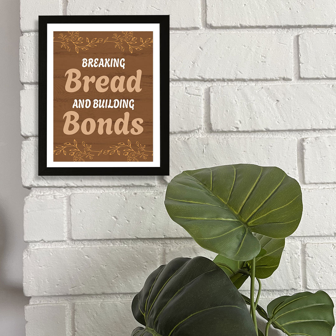 Designs ByLITA Breaking Bread And Building Bonds, Framed Wall Art Print | Religious Church & Home Decor