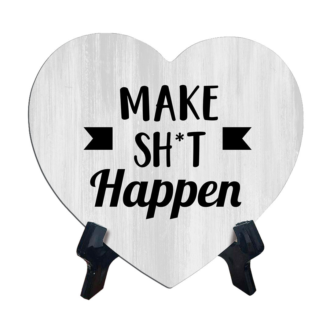 Home & Office Desk Decor Heart Table Sign with Acrylic Stand (6x5“)