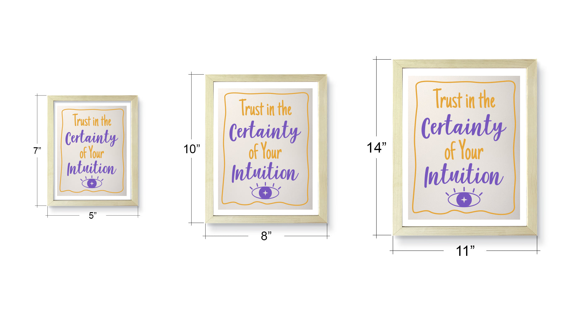 Designs ByLITA Trust In The Certainty of Your Intuition, Wall Print Art | Funky Home Décor