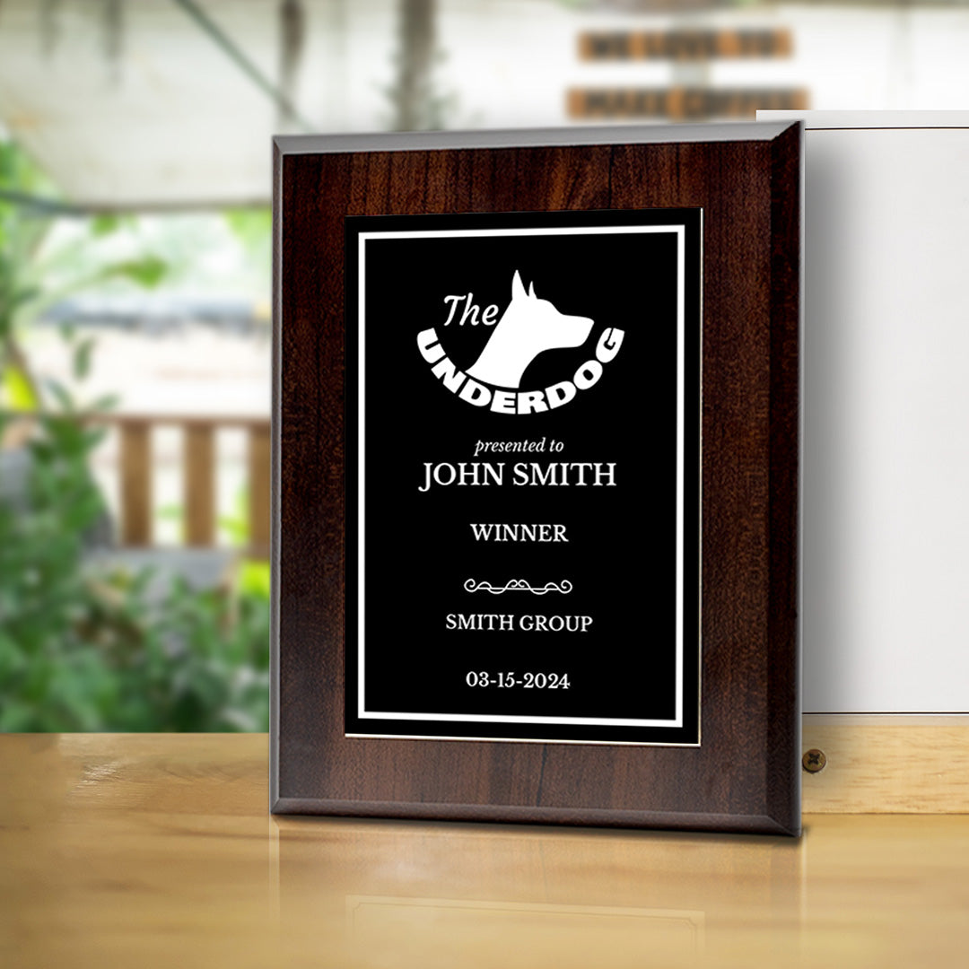 The Underdog Customizable Award Plaque | Easel Mount Option | Achievement and Recognition Personalizable Plaques