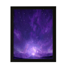 Designs ByLITA Violet Dreams Starry Night, Wall Print Art | Beautiful Flowers | Stylish Modern Decoration For The Home and Office