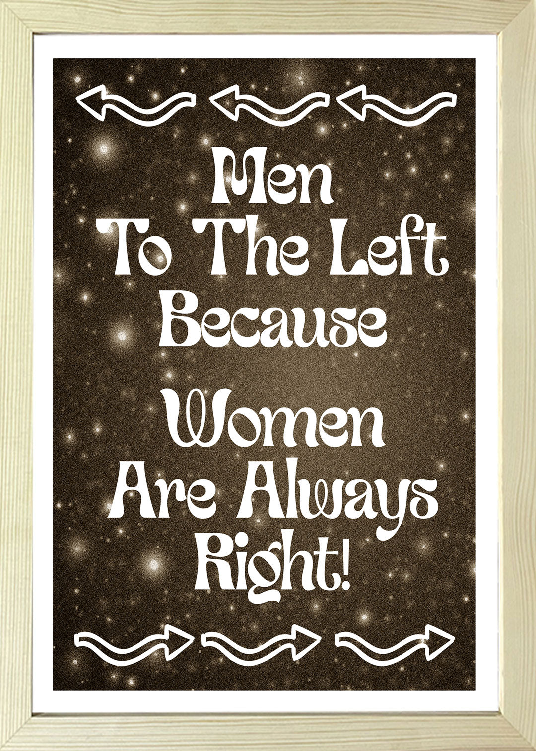 Designs ByLITA Men To The Left Because Women Are Always Right!, Wall Print Art | Home Decor