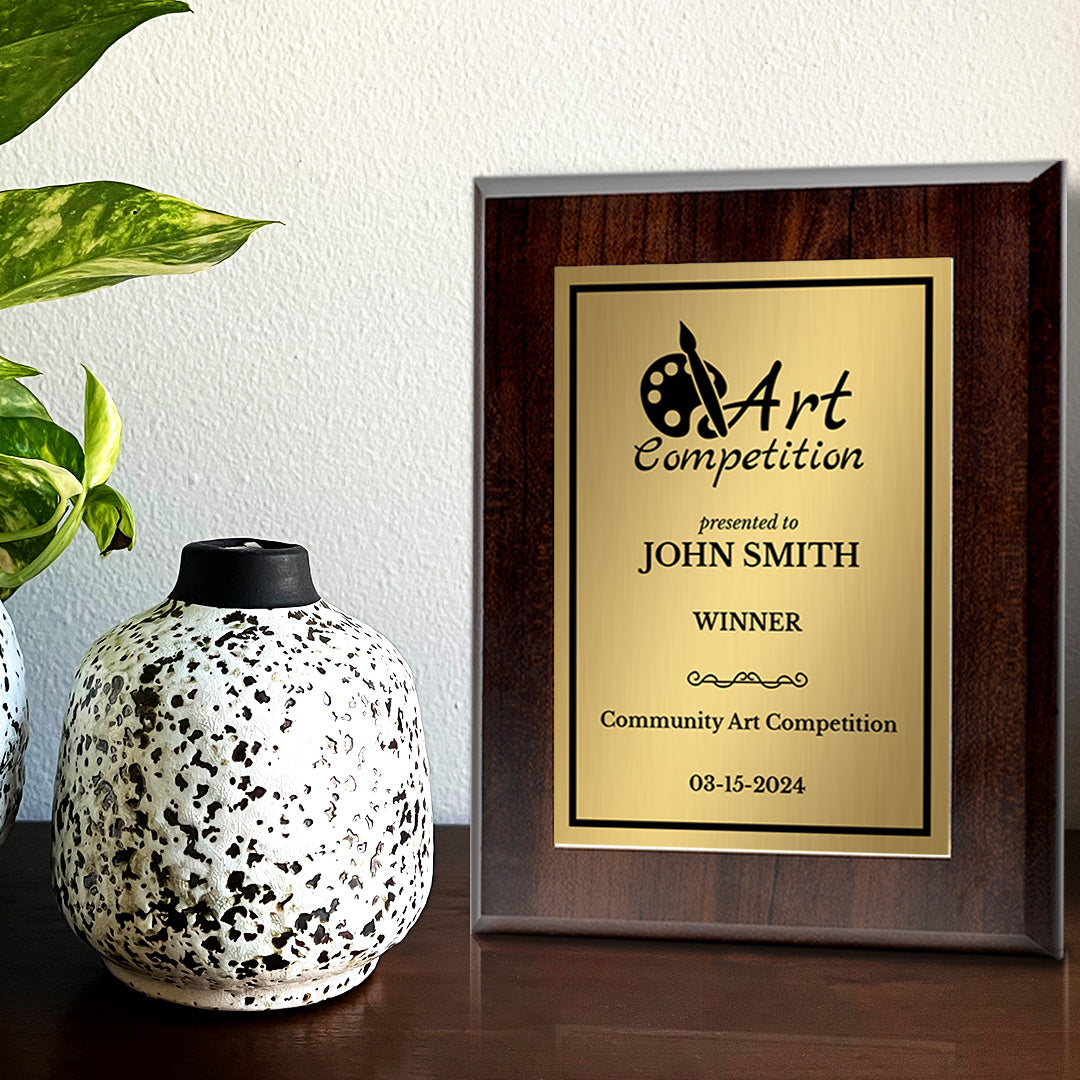Art Competition Customizable Award Plaque | Easel Mount Option | Achievement and Recognition Personalizable Plaques