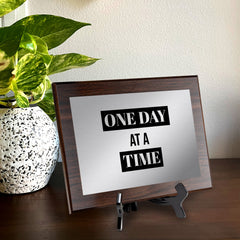 One Day At A Time Decorative Wall Plaque | Easel Mount Option | Inspirational Affirmation Wall Art