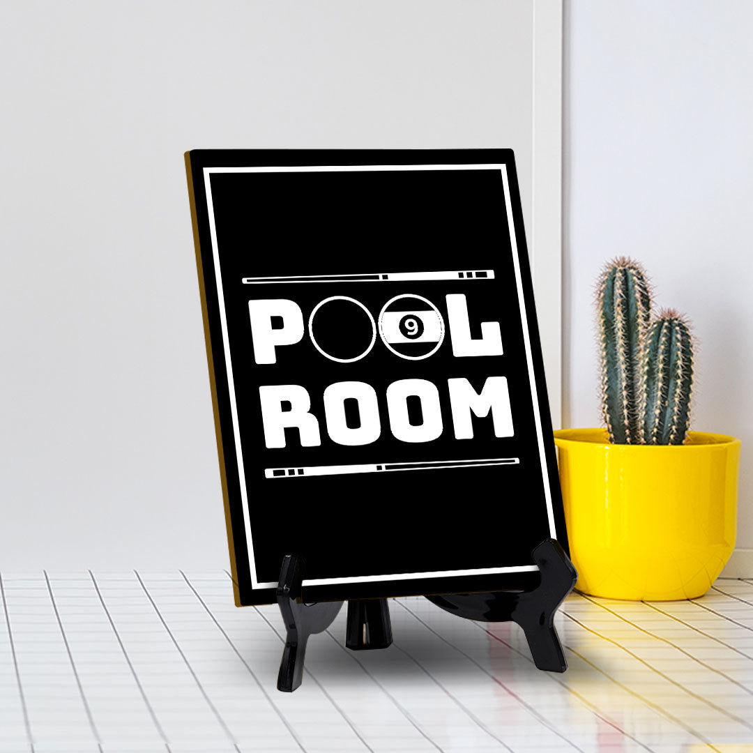 Signs ByLITA Pool Room Table Sign with Acrylic Stand (6x8“)