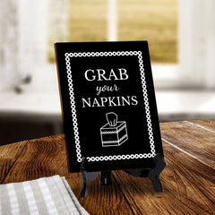 Signs ByLITA Grab Your Napkins Table Sign with Acrylic Stand (6x8“)