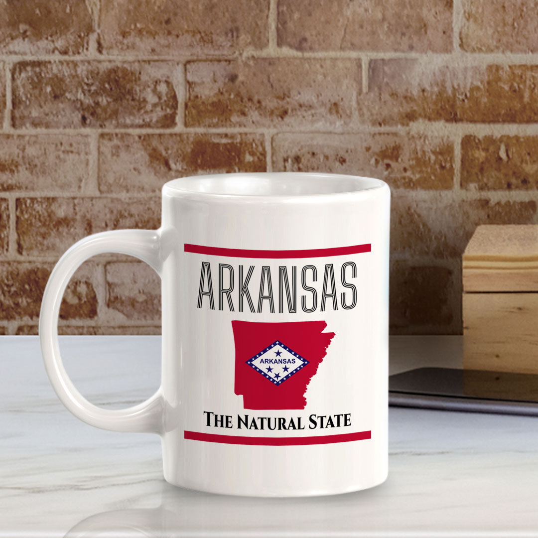 Designs ByLITA Arkansas: The Natural State 11oz Plastic or Ceramic Coffee Mug | State Pride Collection