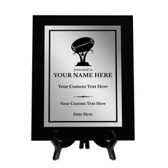 Rugby Customizable Black Frame Wooden Award Plaque | Easel Mount Option | Achievement and Recognition Personalizable Plaques