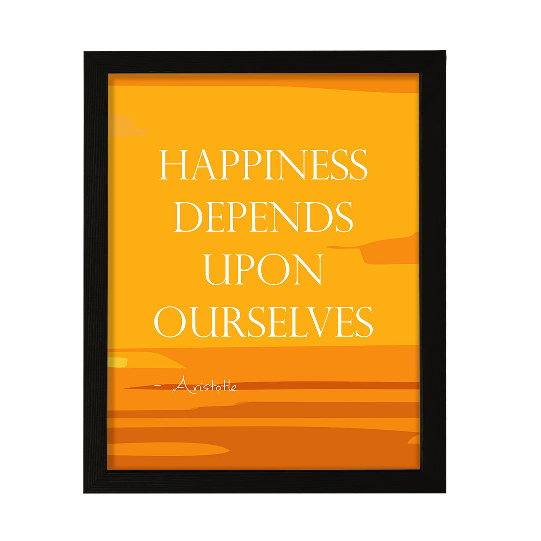 Designs ByLITA Happiness depends upon ourselves - Aristotle, Inspirational Wall Art