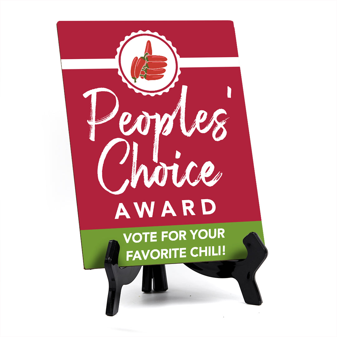 Signs ByLITA Peoples' Choice Award: Vote for Your Favorite Chili! Table Sign With Acrylic Stand (6x8“)