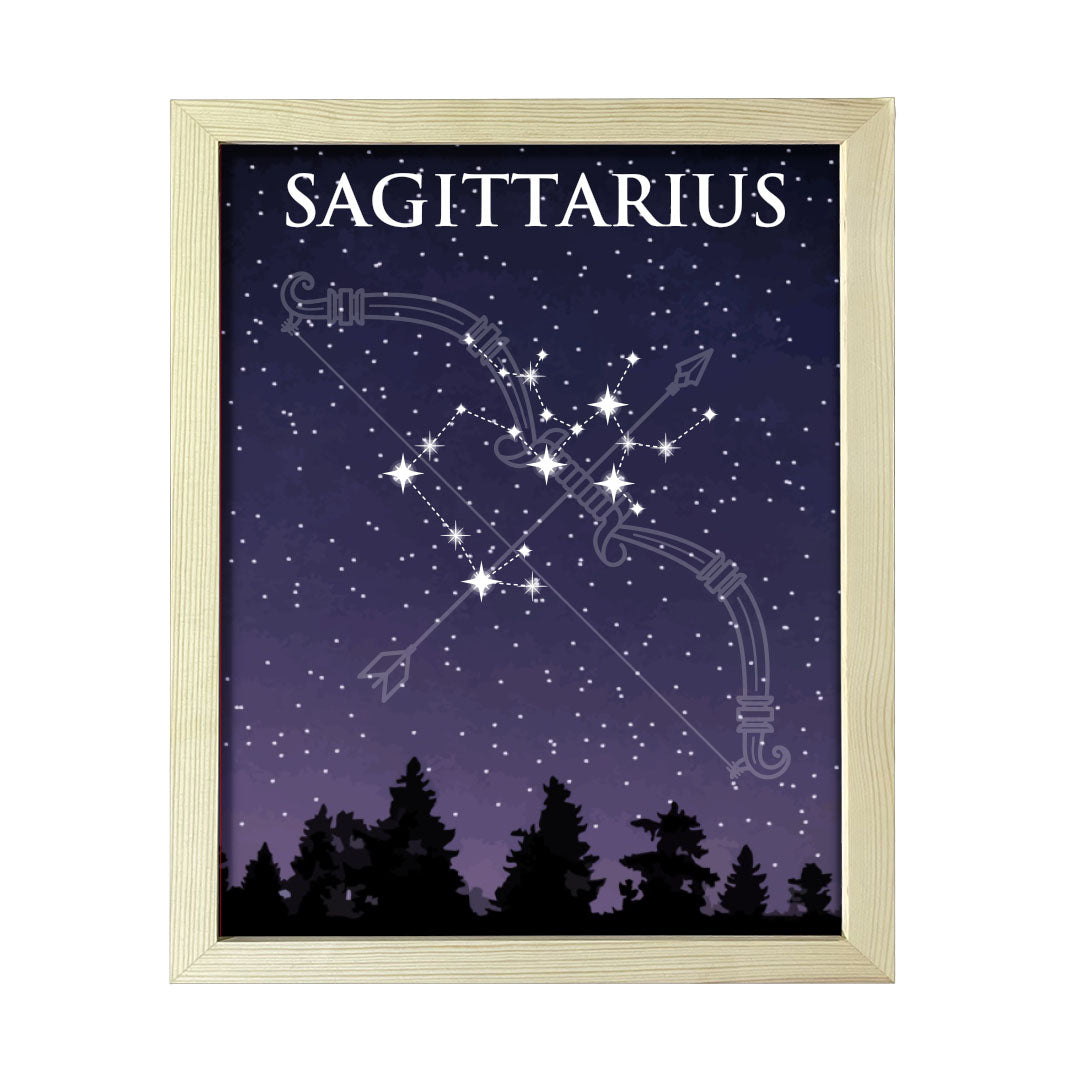 Designs ByLITA Sagittarius Zodiac Sign Night Sky, Wall Print Art | Home and Office Decor | Astrology Star Sign Bedroom Decoration | Perfect Gift