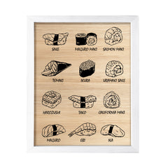 Designs ByLITA Sushi Variety, Framed Print Inspirational Wall Art | Decoration For Sushi Lovers