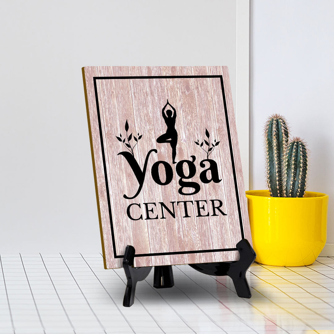 Signs ByLITA Yoga Center Table Sign with Acrylic Stand (6x8“)