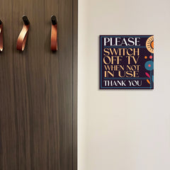 Square Plus Please Switch Off TV When Not In Use Thank You Wall or Door Sign | Public Spaces Signage