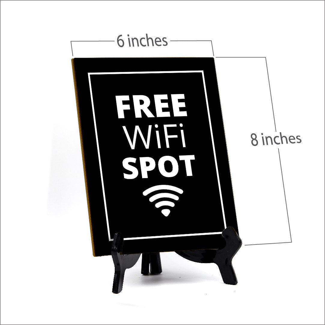 Signs ByLITA Free WiFi Spot Table Sign With Acrylic Stand (6x8“)