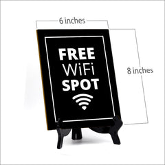 Signs ByLITA Free WiFi Spot Table Sign With Acrylic Stand (6x8“)