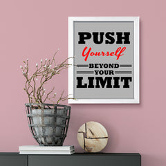 Signs ByLITA Push Yourself Beyond Your Limit, Framed Print Inspirational - Wall Art Collection - Elevate Your Space with Timeless Beauty and Inspiring Designs Wall Art