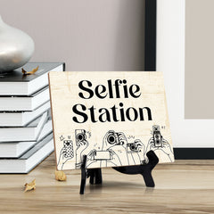 Signs ByLITA Selfie Station Wedding Decoration Table Sign with Acrylic Stand (6x8“)
