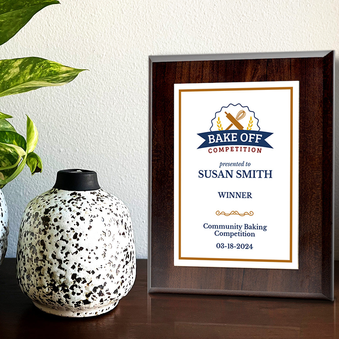 Bake Off Competition Customizable Award Plaque | Easel Mount Option | Achievement and Recognition Personalizable Plaques