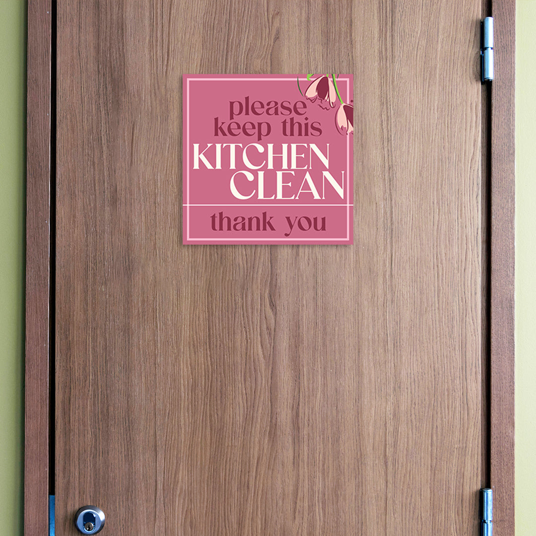 Square Plus Please Keep This Kitchen Clean Thank You Wall or Door Sign | Home & Office Decor