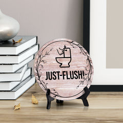 Signs ByLITA Circle Just flush! Table Sign (5x5)