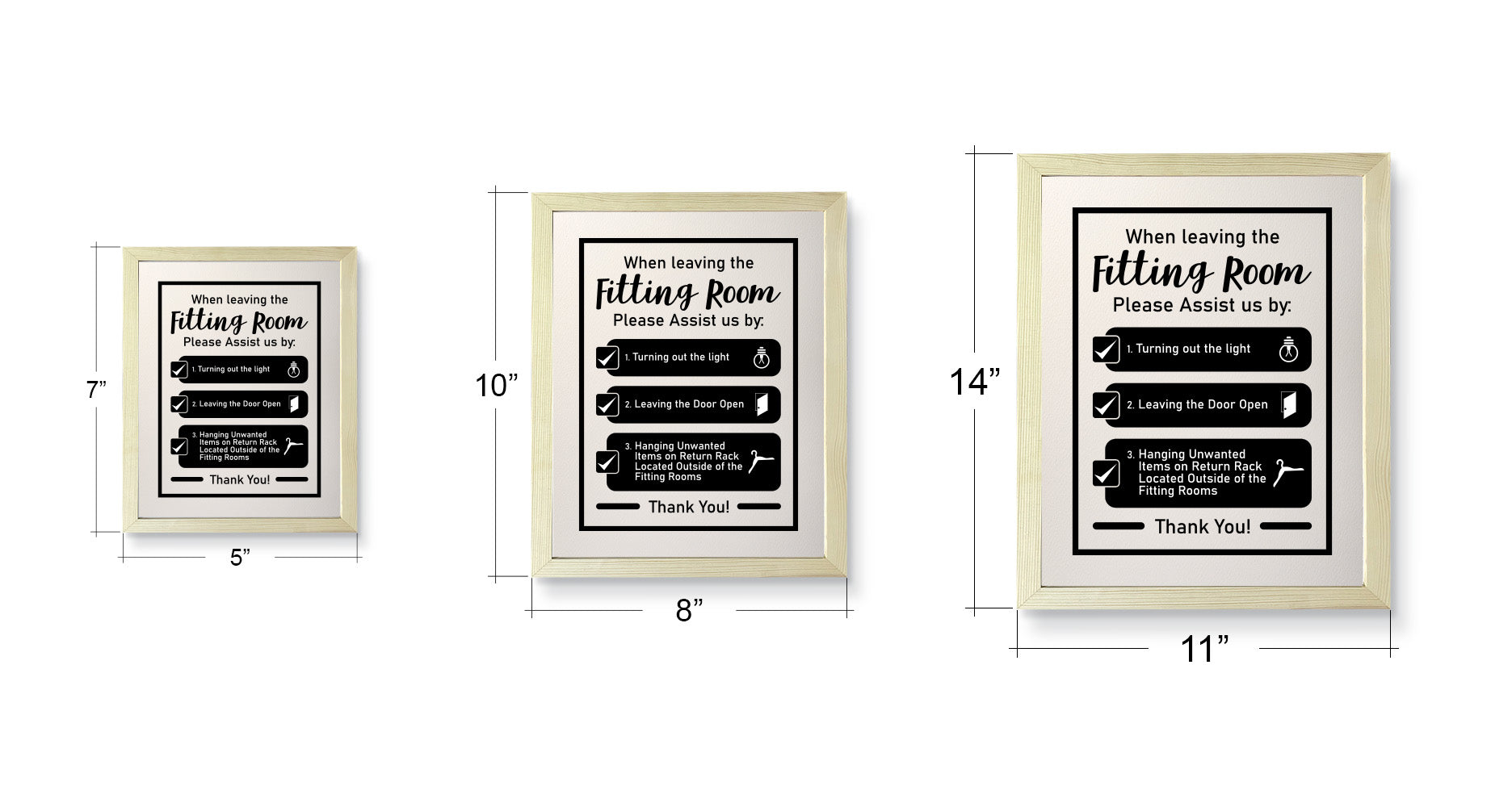 Designs ByLITA When Leaving The Fitting Room Please Assist Us By, Wall Print Art | Retail Store Decoration (Unframed or Framed)