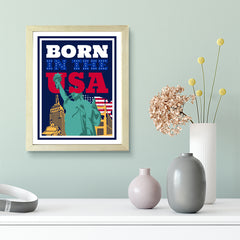 Designs ByLITA Born in the USA, Wall Print Art | USA Patriotic Decoration (Unframed or Framed)