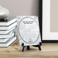 Start your day with this bible verse Wipe Dry Table Sign (6x8") Office And Home Reminders | Personal Schedule | No Pen Included