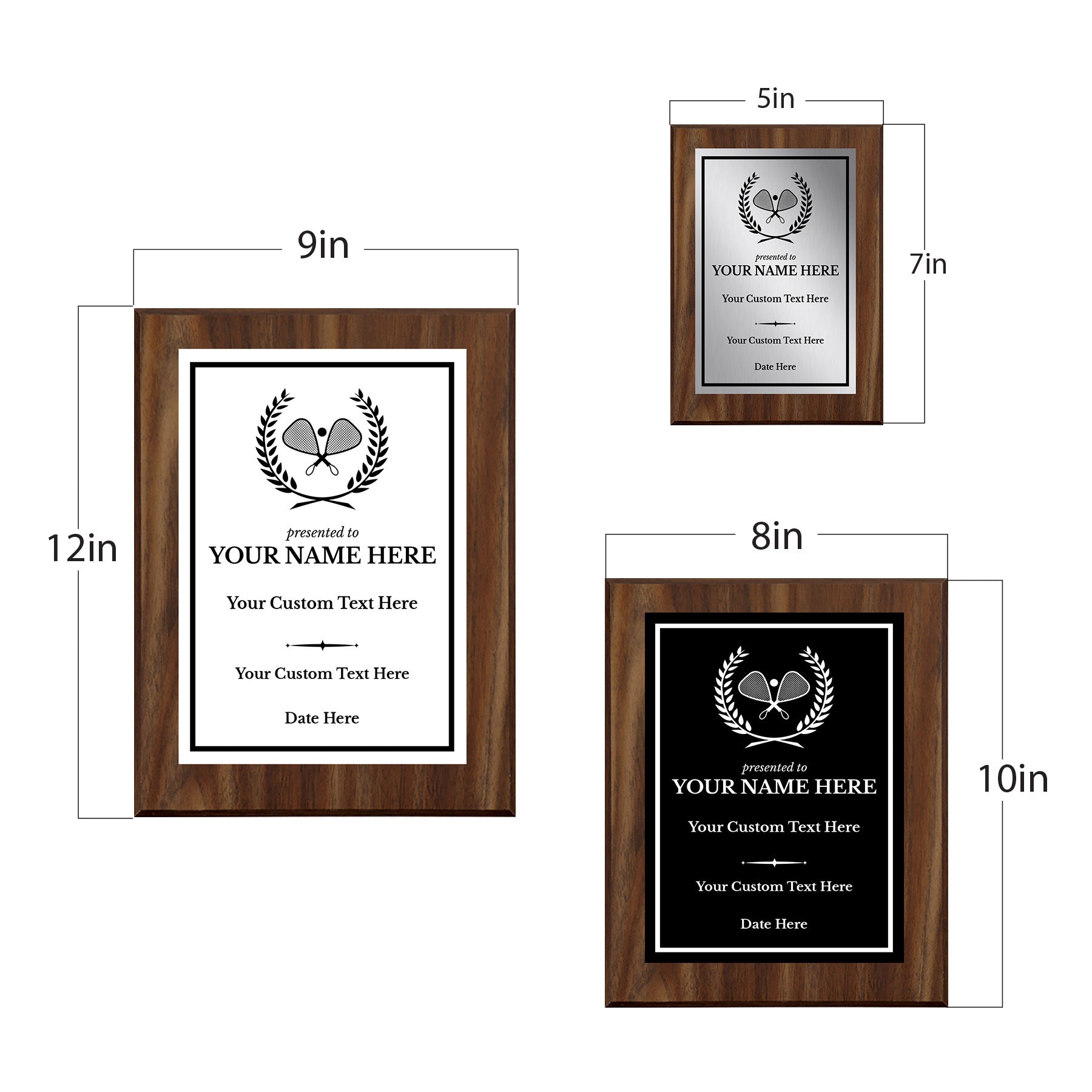 Racquetball Customizable Wooden Award Plaque | Easel Mount Option | Achievement and Recognition Personalizable Plaques | Sports Award