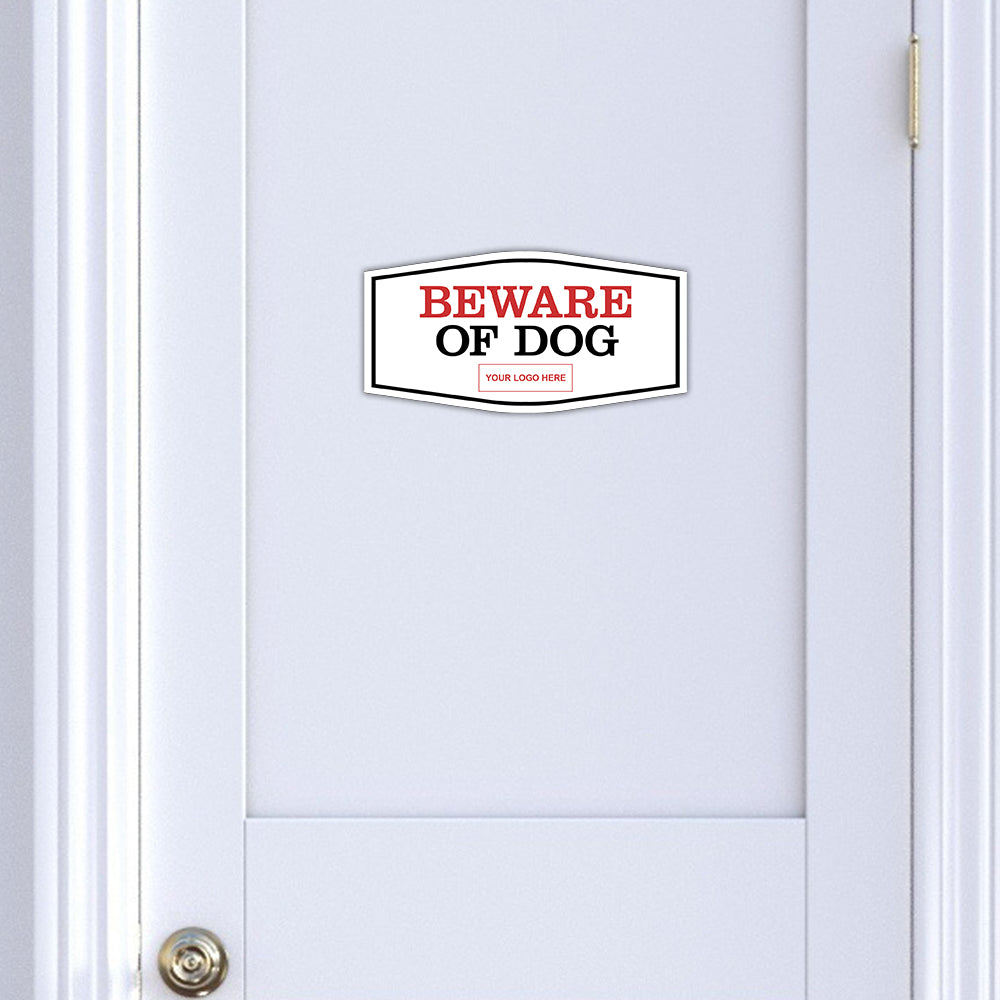 Signs ByLITA Fancy Plus | Beware of Dog Wall or Door Sign | Customizable with Your Company Logo | Durable & Easy to Install