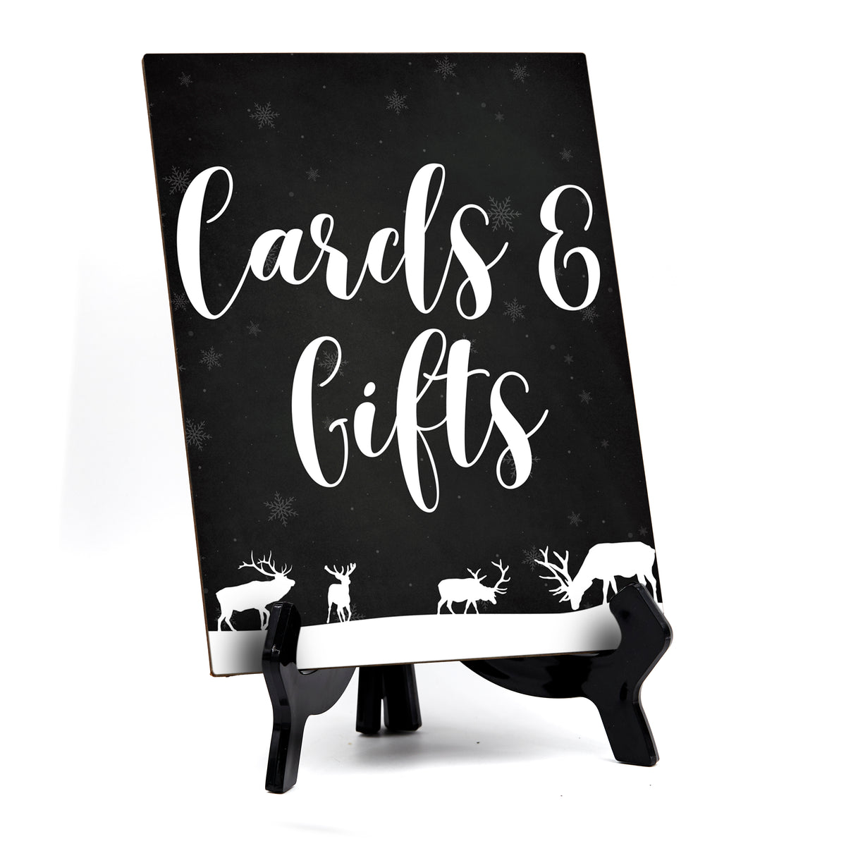 Cards & Gifts Sign with Easel, Reindeer Design (6 x 8")