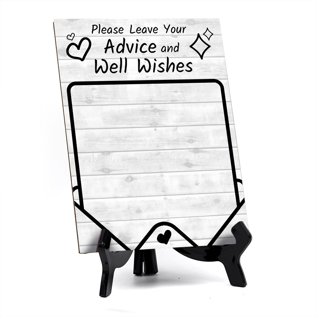 Please leave your advice and well wishes table Sign (6x8) Office And Home Reminders | Personal Schedule | No Pen Included