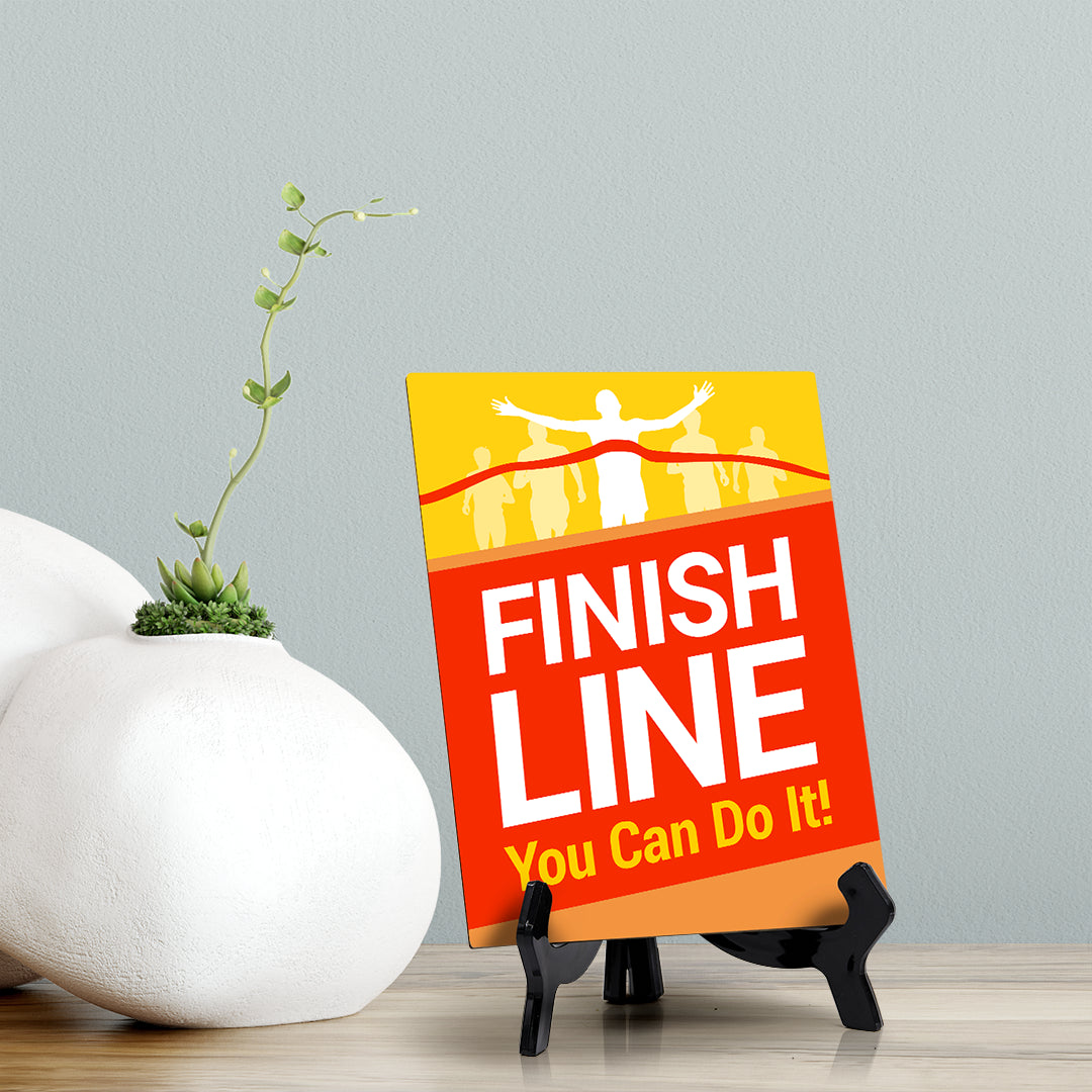 Signs ByLITA Finish Line: You Can Do It! Table Sign with Acrylic Stand (6x8“)