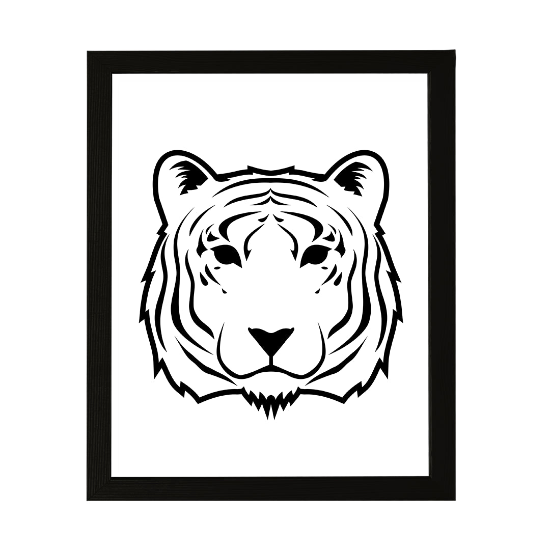 Designs ByLITA Tiger Outlined version, Wall Print Animals Art | Family Presents | Bedroom | Stylish Kindergarten Decor