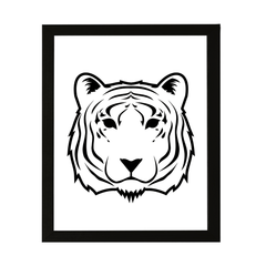 Designs ByLITA Tiger Outlined version, Wall Print Animals Art | Family Presents | Bedroom | Stylish Kindergarten Decor