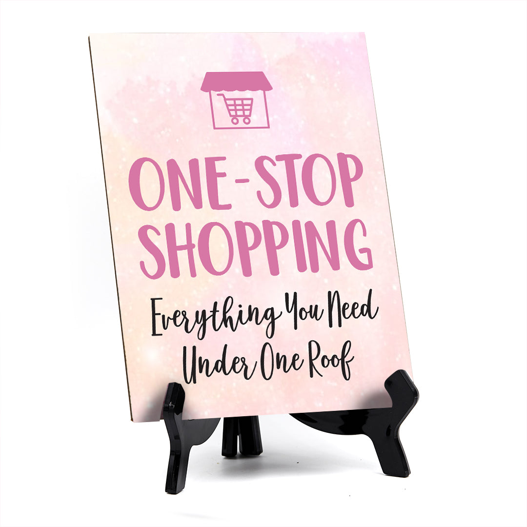 Signs ByLITA One-Stop Shopping: Everything You Need Under One Roof Table Sign With Acrylic Stand (6x8?