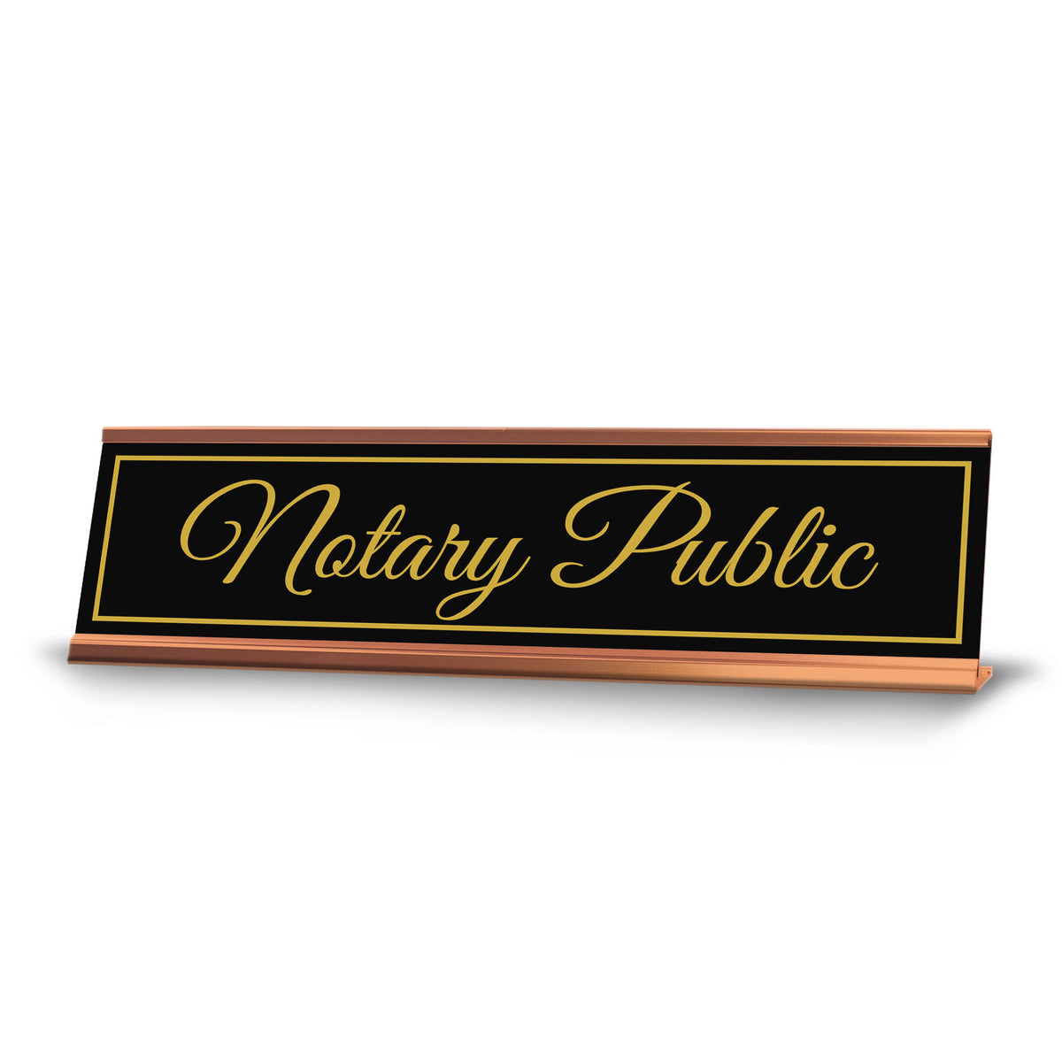 Signs ByLITA Notary Public Gold Frame Desk Sign (2x8")