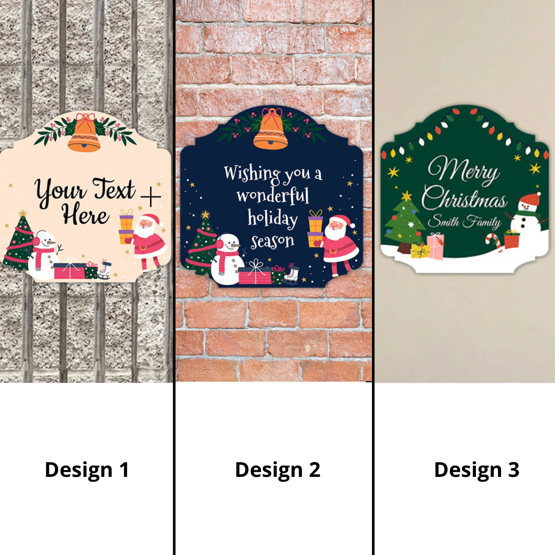 Heritage Plus Customizable Christmas Door or Wall Sign | Holiday Indoor Decoration