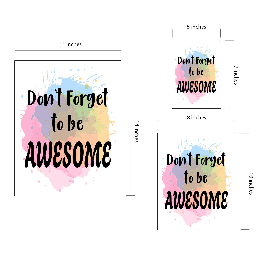 DIGITAL DOWNLOAD Don't Forget To Be Awesome 11 x 14" Wall Print (Unframed) | Motivational Office & Home Decor