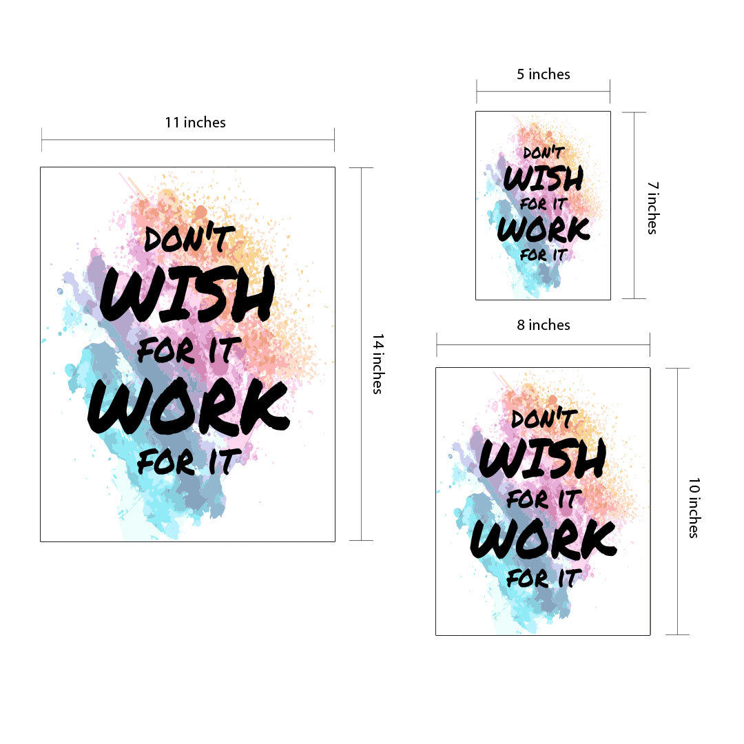 DIGITAL DOWNLOAD  Don't Wish For It Work For It 11 x 14" Wall Print (Unframed) | Motivational Office & Home Decor