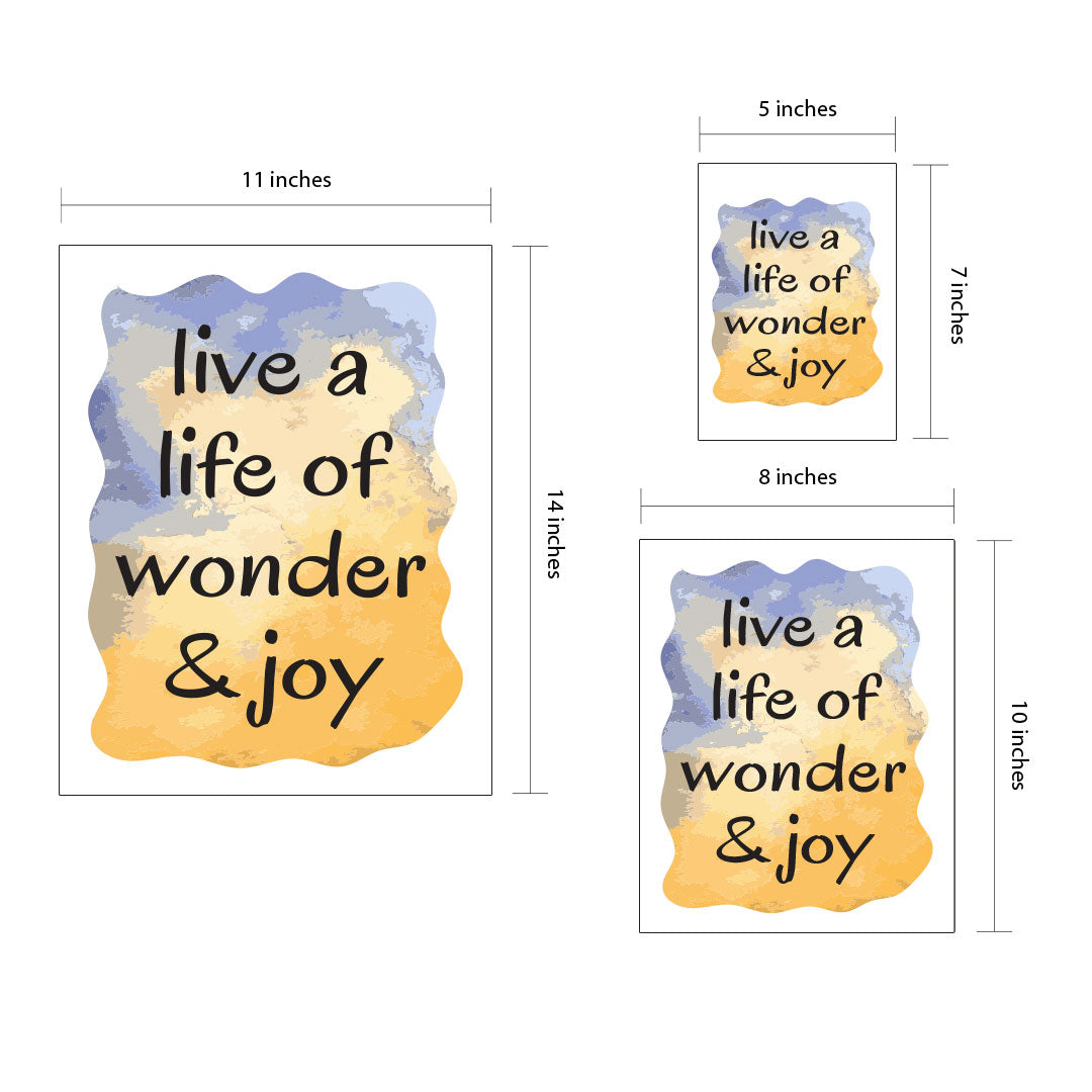 Digital Download Live A Life Of Wonder & Joy 11 x 14" Wall Print (Unframed) | Motivational Office & Home Decor