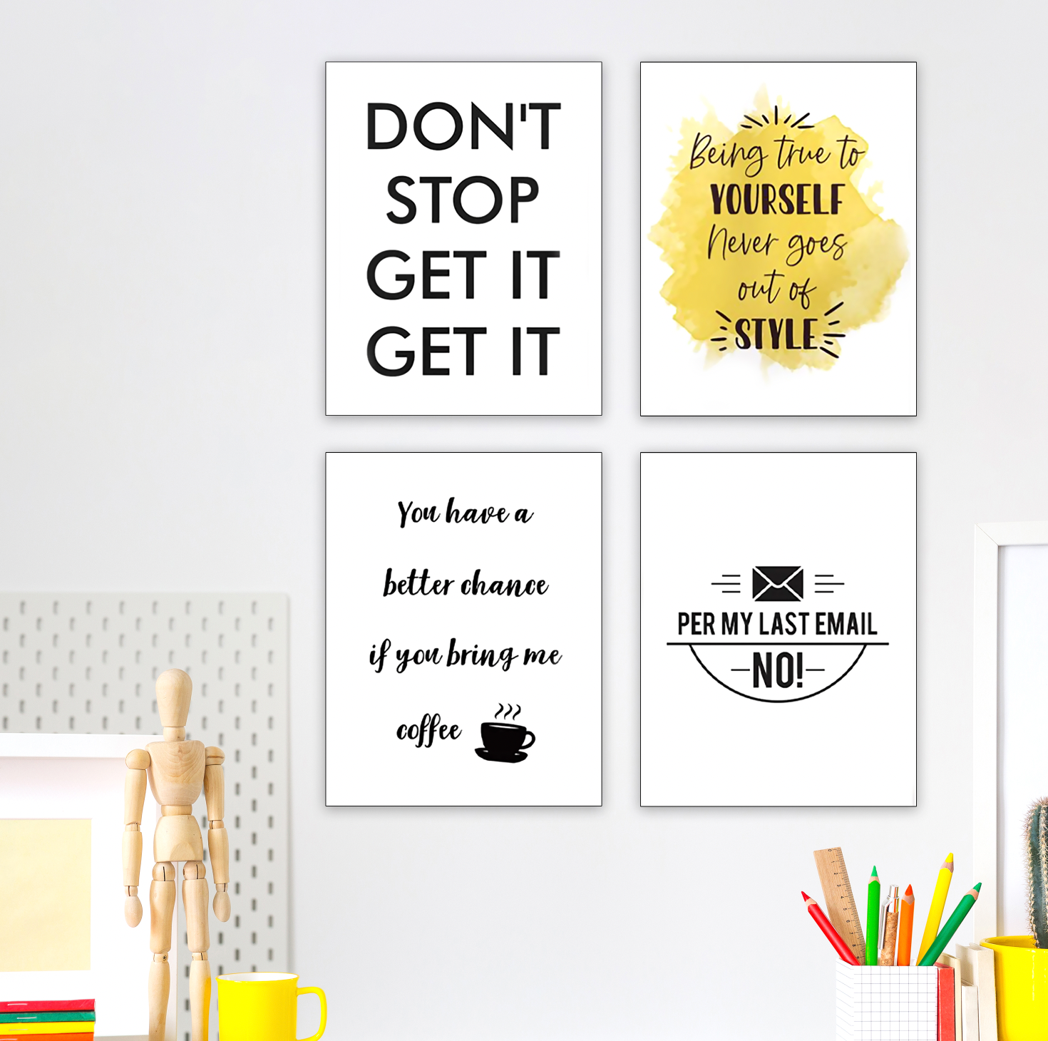 Multi-Pack Print Minimalist Funny Wall Prints For Your Office