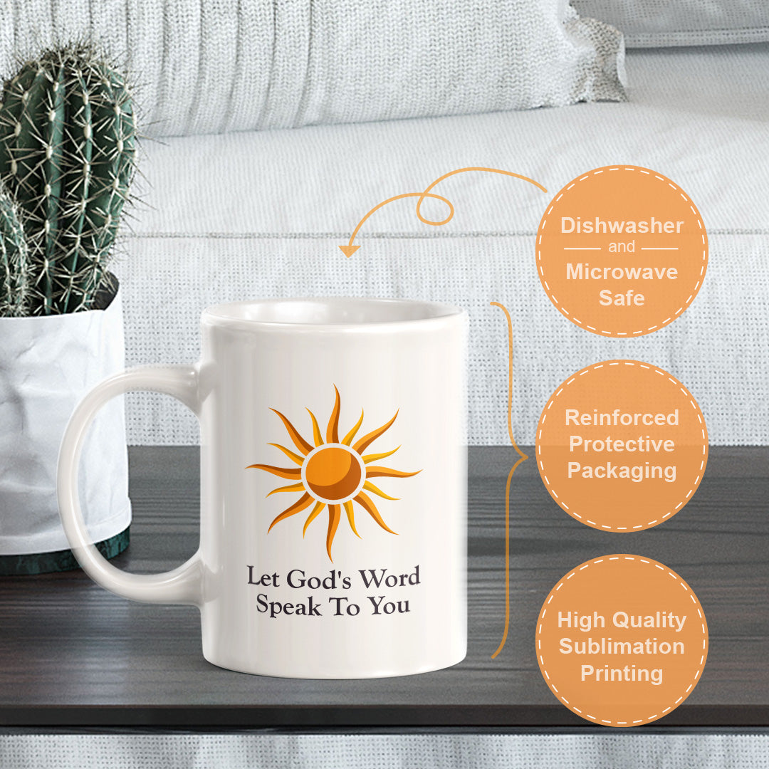Let God's Word Speak To You 11oz Plastic/Ceramic Coffee Mug Office And Home | Religious Sayings | Family And Friends