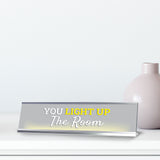 Signs ByLITA You light Up The Room, Silver Frame Desk Sign (2x8)