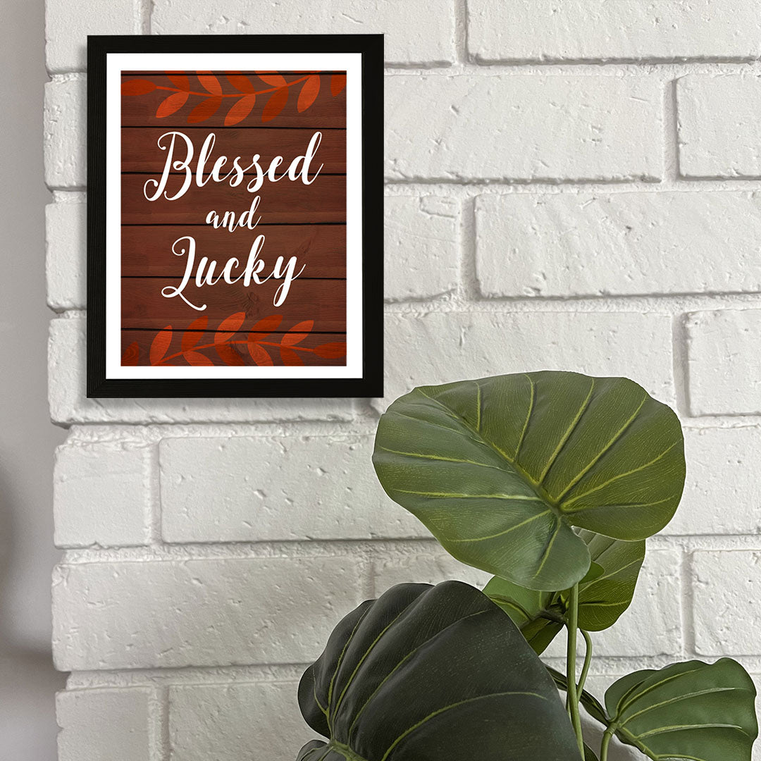 Designs ByLITA Blessed And Lucky, Framed Wall Art Print | Religious Church & Home Decor