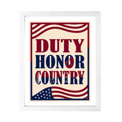 Designs ByLITA Duty, Honor, Country, Wall Print Art | USA Patriotic Decoration (Unframed or Framed)