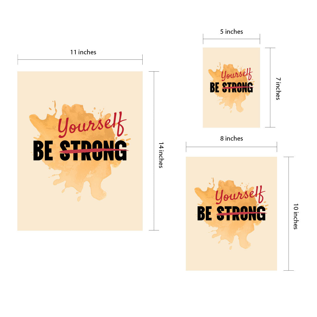 Designs ByLITA Be Strong Yourself, Framed Wall Art Print | Positive Motivational Decor